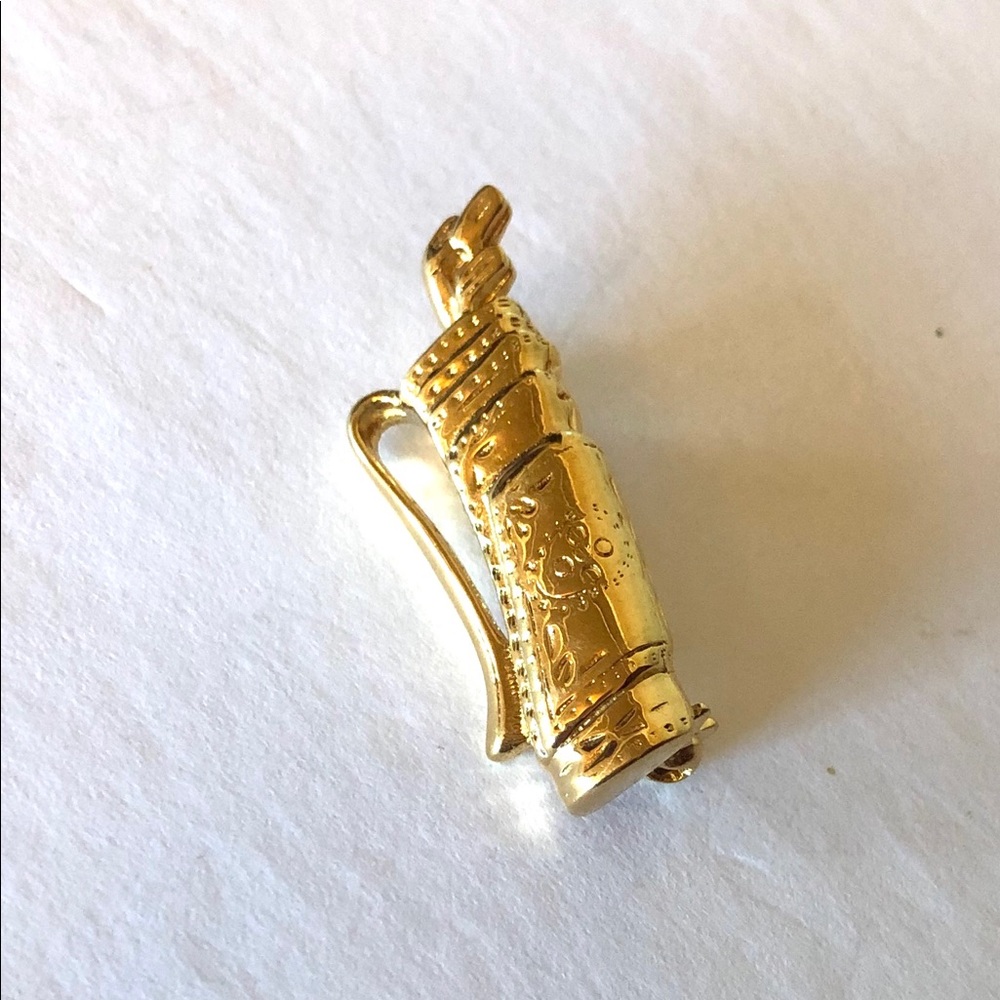 Vintage Ladies  Gold Paquette Golf Bag Brooch Pin